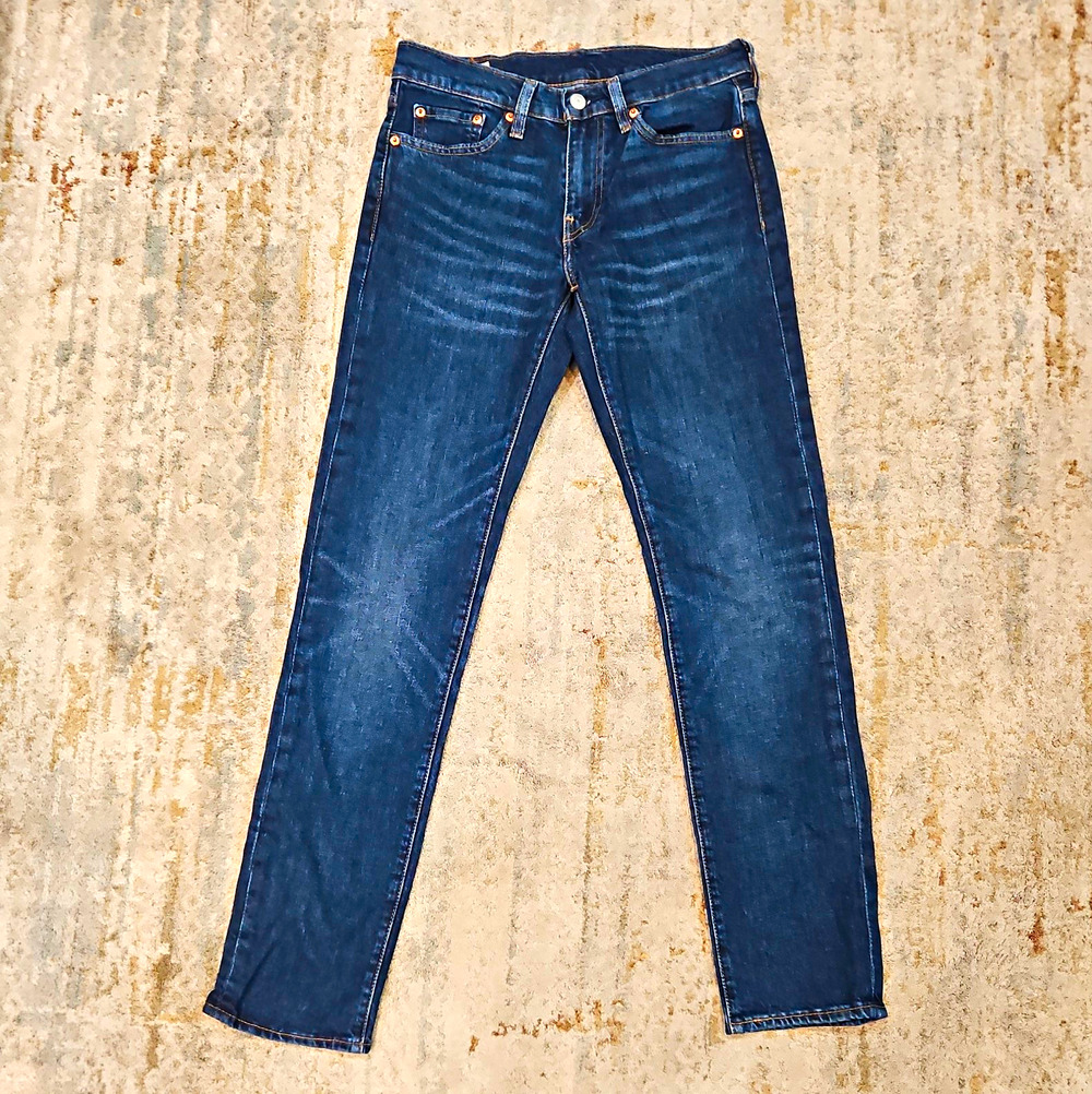 Levi's Premium Men’s Blue Dark Wash Denim Jeans Slim Low Rise Size 28x32